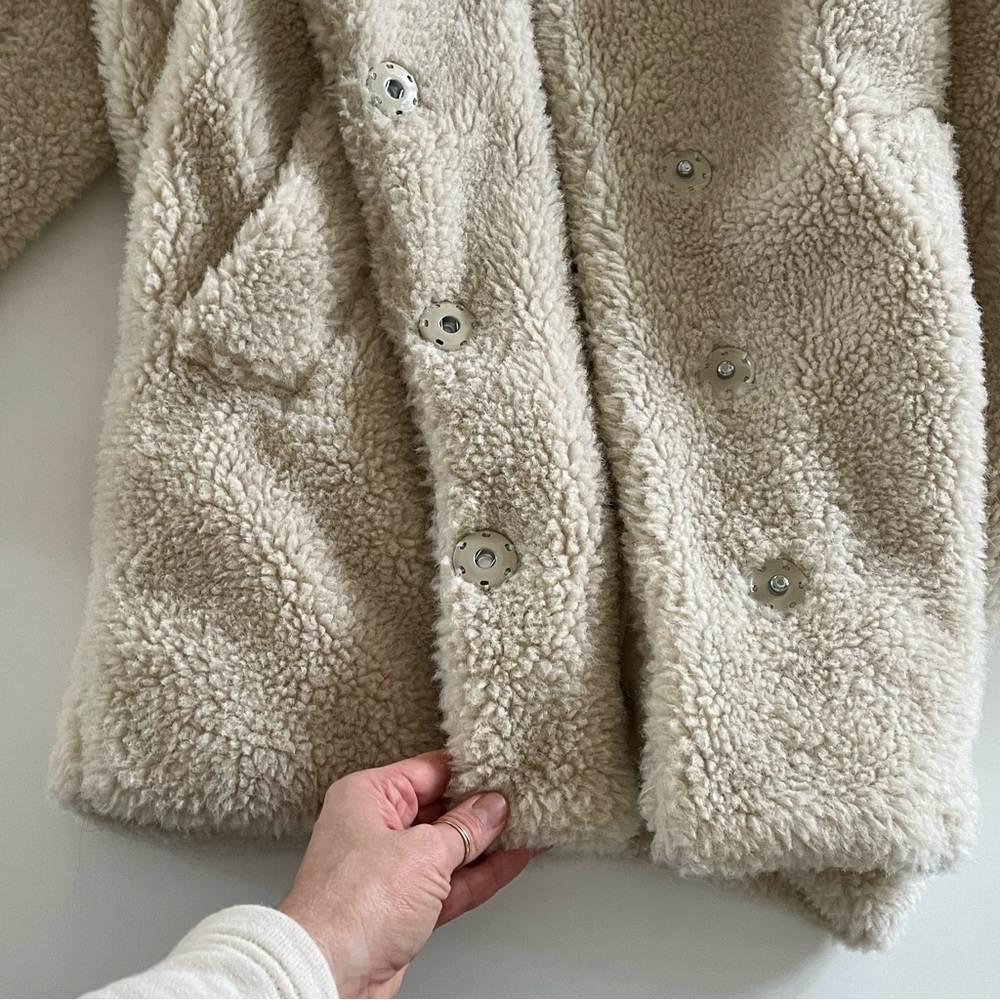 TopShop Teddy Coat in Cream (S) - Picture 10 of 16